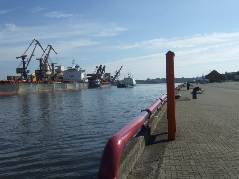 Die Hafenpromenade in Ventspils