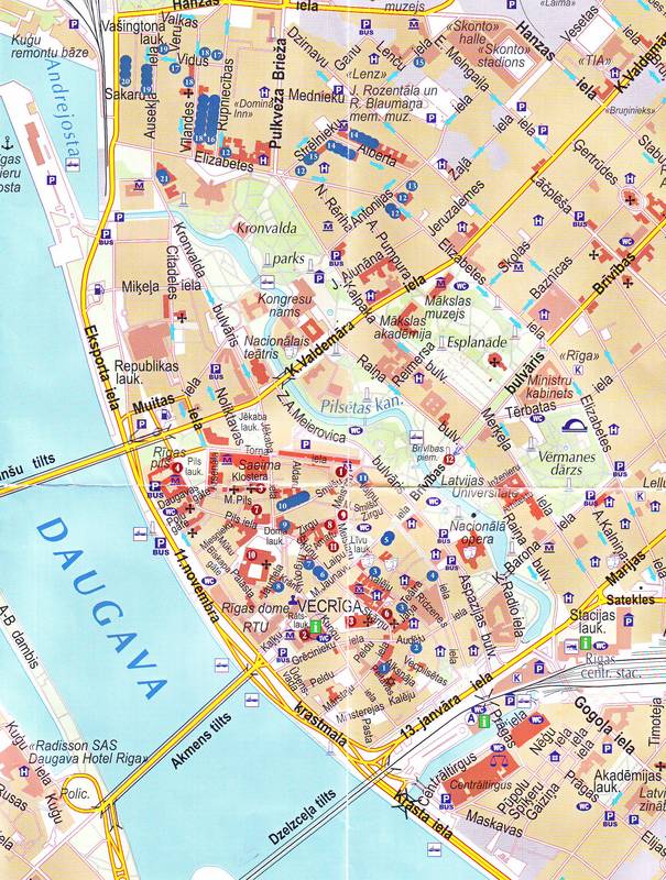 Der Stadtplan von Riga