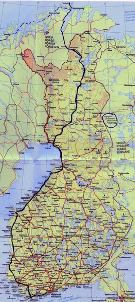Die Route durch Finnland zum Nordkap